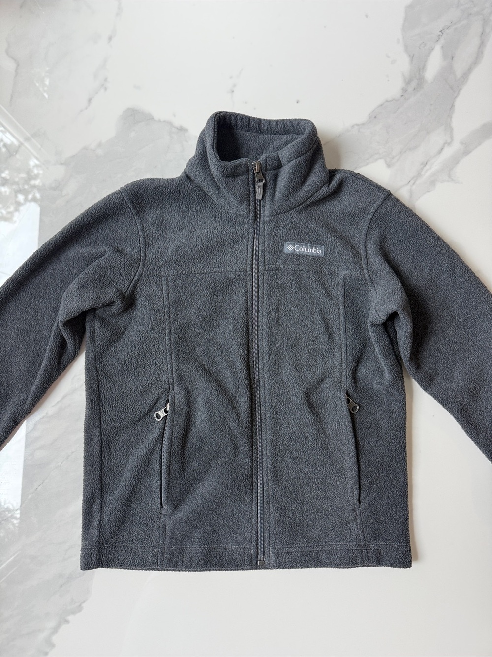 Columbia Kids Dark Gray Full-Zip Fleece Hoodie Jacket